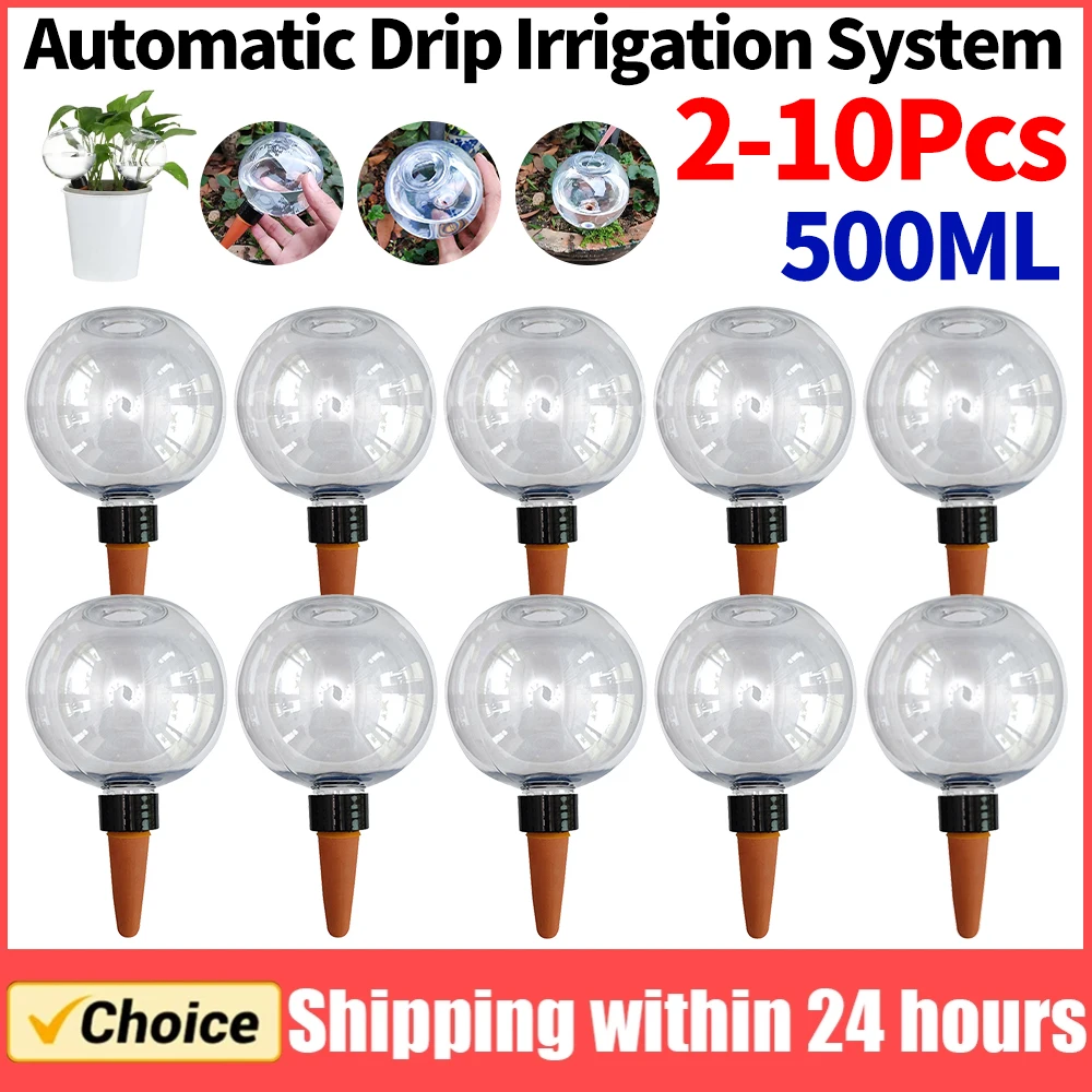 Plant Watering Globe - 2-10 Stück Automatisches Tropfbewässerungssystem 500ML Selbstbewässernde