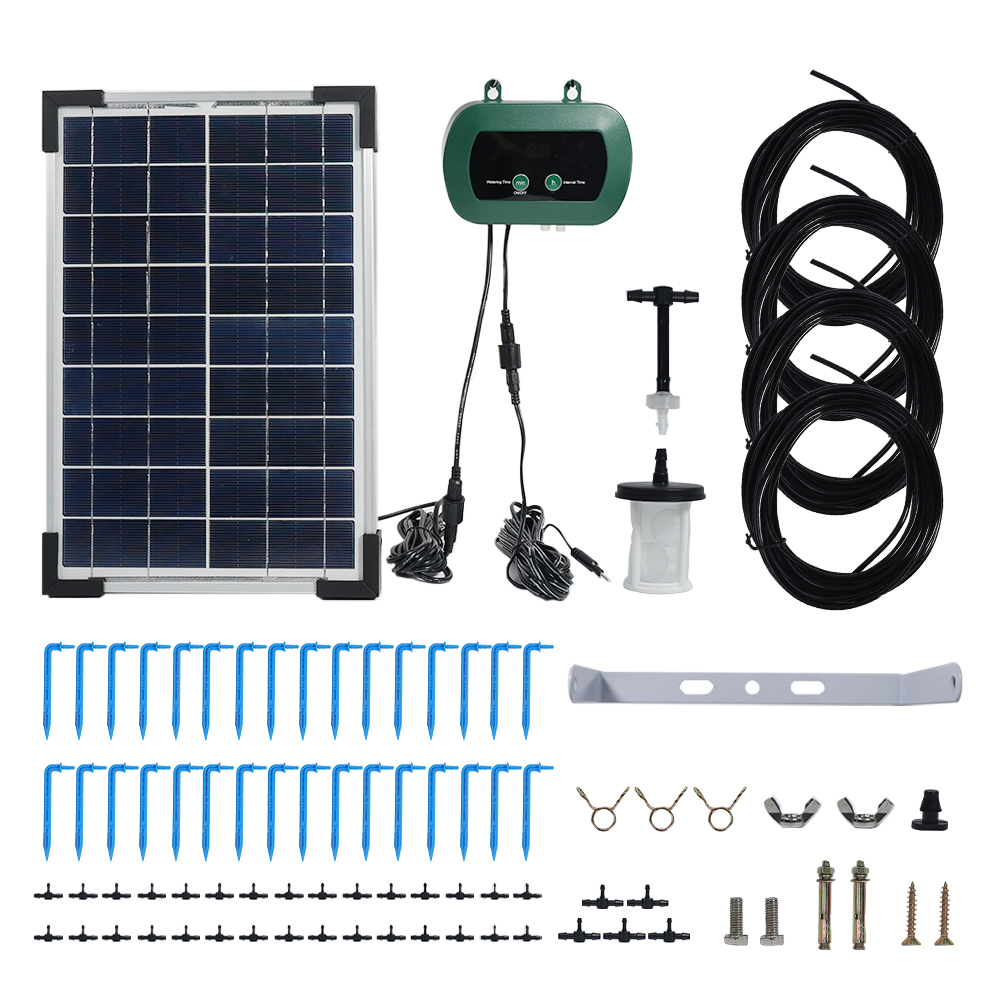 Smart Garden Usa - Solar-Hydroponik-Ausrüstung Mikro-Tropfpumpen Garten-Gewächshaus-Bewässerungsset Intelligenter Controller Tropfer